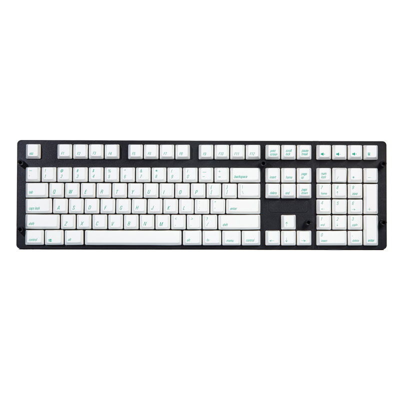 

Magicforce 108 Key White Color Green Fonts Dye-sub PBT Keycaps Keycap Set for Mechanical Keyboard