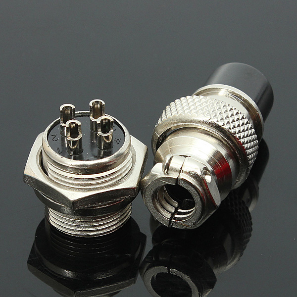 Find 10Pcs GX16 4 4 Pin 16mm Aviation Pug Male and Female Panel Metal Connector for Sale on Gipsybee.com with cryptocurrencies