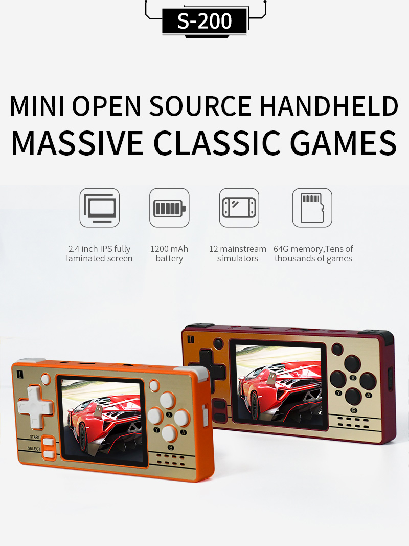 480 Handheld Game Console Emulator with 3.5MM/TF Card Slot for PS1 Kid Gift Ktoyols Q20 Mini Game Console Retro Games Open Source Simulator Games 2.4 in 640
