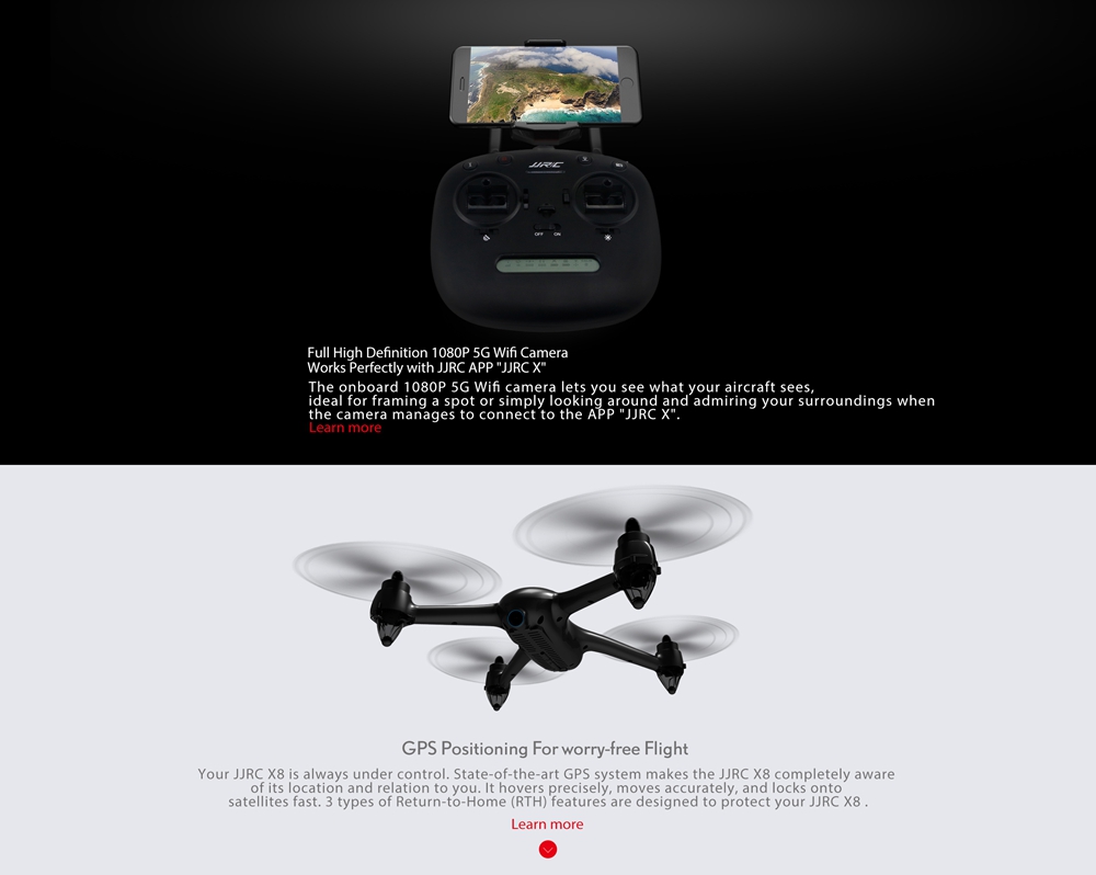 JJRC X8 GPS 5G WiFi FPV With 1080P HD Camera Altitude Hold Mode Brushless RC Drone Quadcopter RTF 102