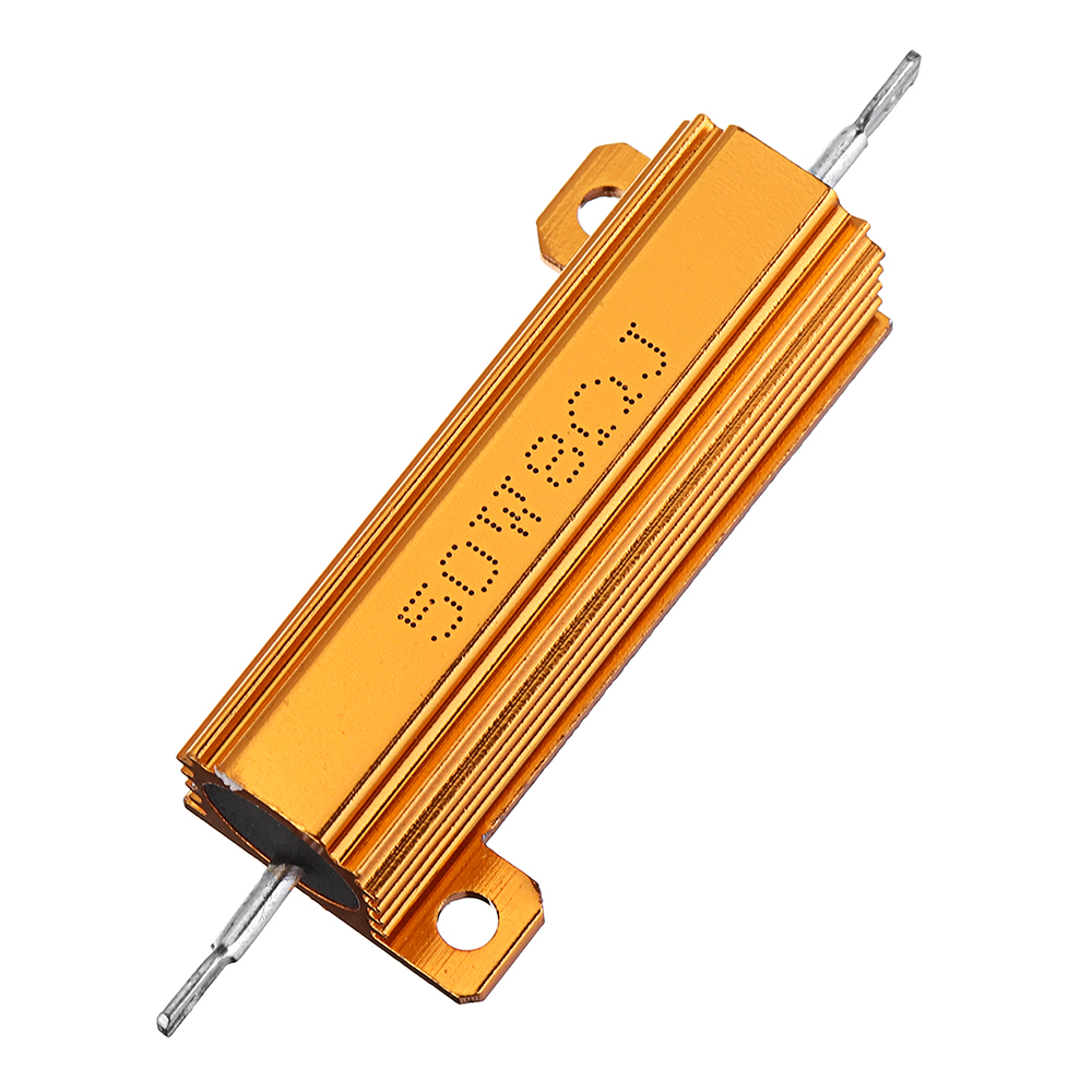 

10pcs RX24 50W 8R 8RJ Metal Aluminum Case High Power Resistor Golden Metal Shell Case Heatsink Resistance Resistor