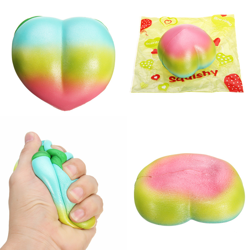 

Rainbow Color Peach Squishy Toy 9.5 * 8.5 * 8cm Медленный рост с подарком коллекции упаковки