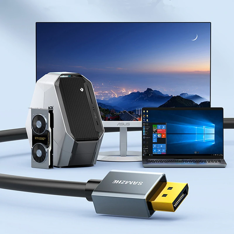 Find SAMZHE DP10 DisplayPort 1 4 Cable 8K 4K 60Hz HDR 165Hz Display Port Adapter For Video PC Laptop TV for Sale on Gipsybee.com