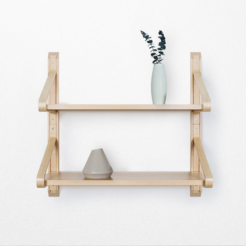 

HuoXu Natural Solid Wood Wall Mount Shelf Shelves Bracket Nordic Curved Storage Display Bookshelf from