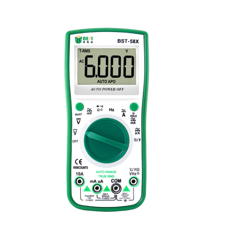 

BST-58X 6000 Counts Ture RMS Digital Multimeter NCV Frequency Auto Power off AC DC Voltage Ammeter Current Resistance Temperature Tester ℃/℉