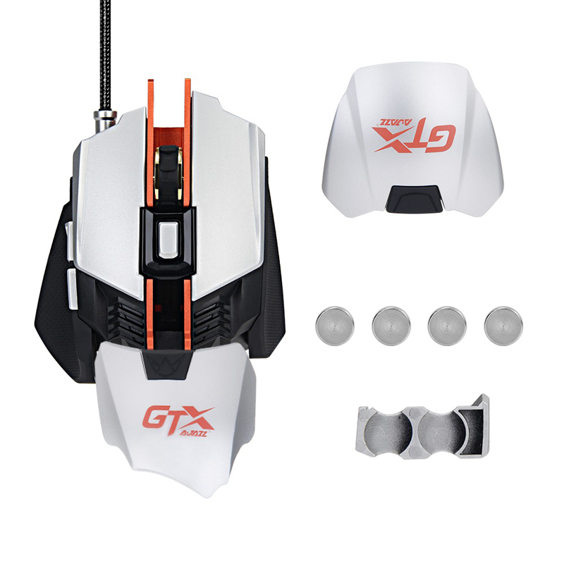 

AJazz GTX 4000DPI USB Wired RGB Backlit Ergonomic Optical Gaming Mouse with Adjustable Wrist Pad