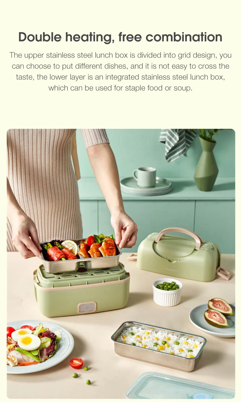 LIVEN FH-18 Electric Lunch Box Portable Smart Cooking Silent Heating Sealed for Travel