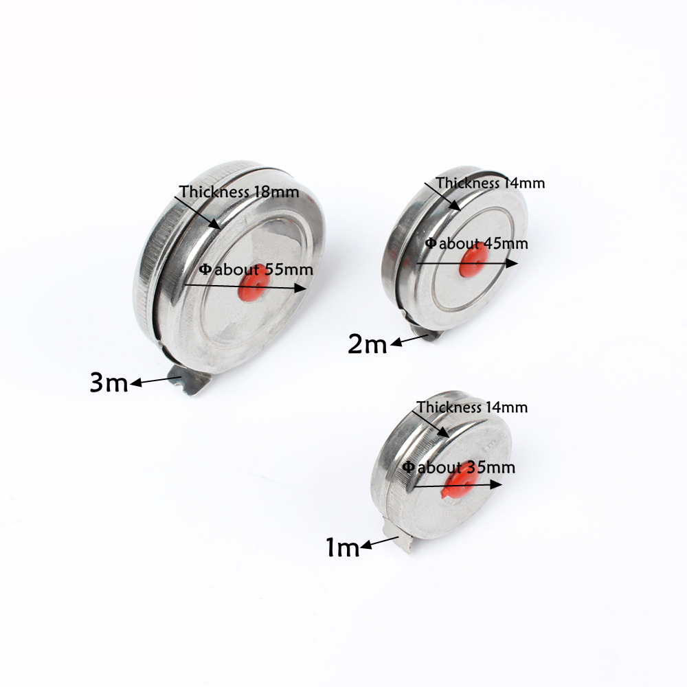 2m Mini Office Stainless Steel Woodworking Retractable Tape Measure Metric 