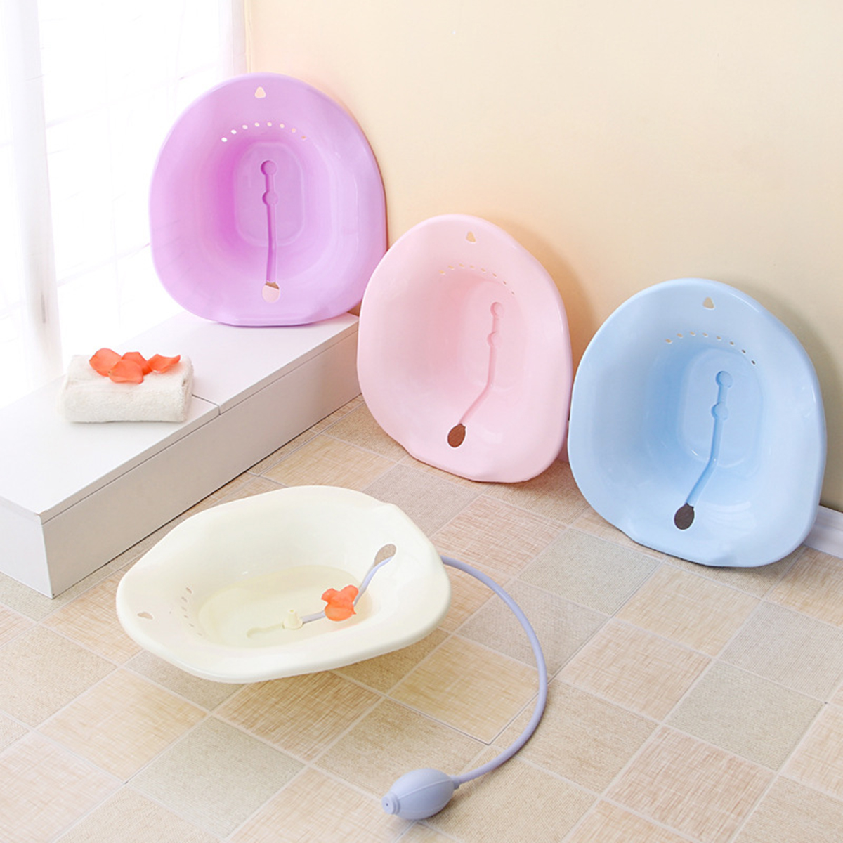 

2.5L Portable Bidet Sitz Bath Tub Washing Nursing Basin Kit With Sprayer On Toilet