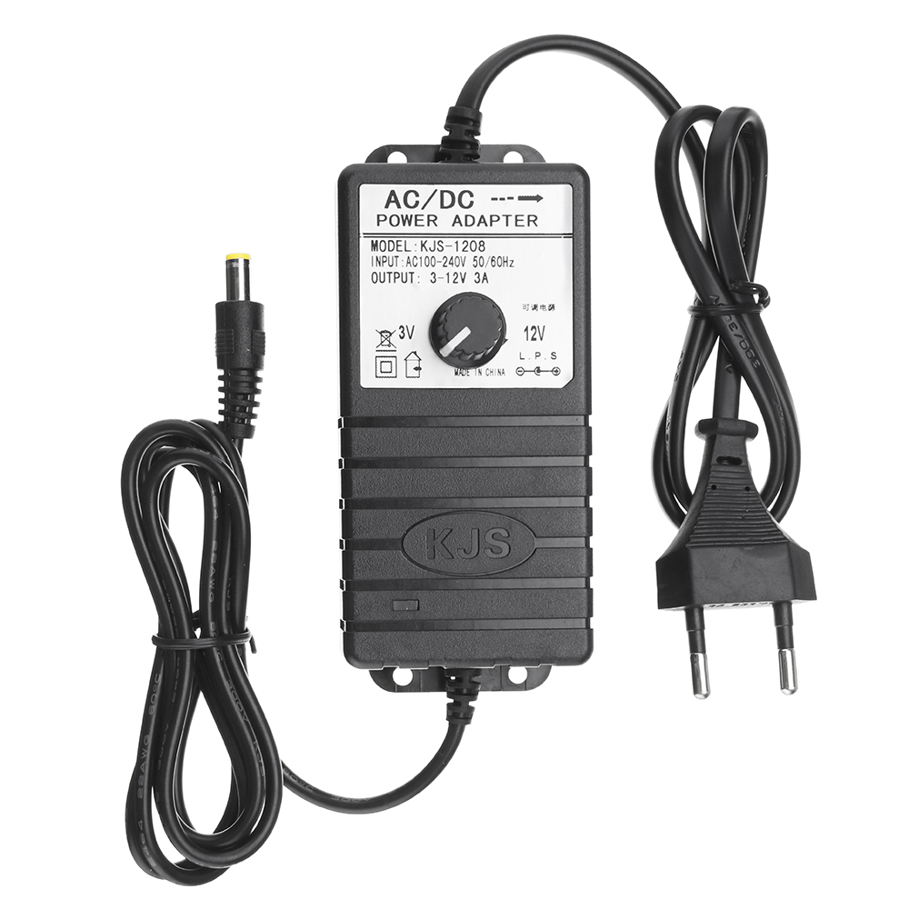 

KJS-1208 3V-12V 3A/3-24V 2A Power Adapter Adjustable Voltage AC/DC Adapter Switching Power Supply