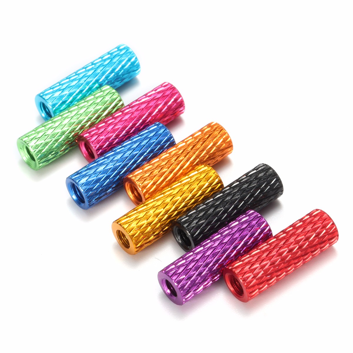 

Suleve™ M3AS2 10Pcs M3 10mm Knurled Standoff Aluminum Alloy Anodized Spacer