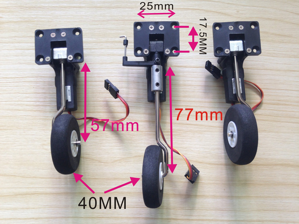 25g Digital Servoless Metal Electronic Retractable Landing Gear With Wheel for RC Airplane