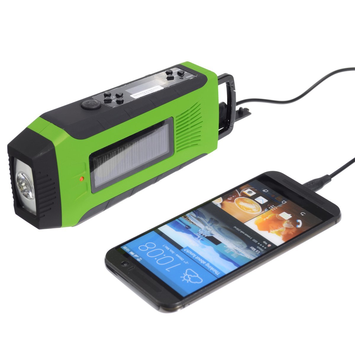Find Outdoor Radio Dynamo Survival Solar Self Powered AM FM NOAA Weather Radio Phone Power Bank for Sale on Gipsybee.com with cryptocurrencies