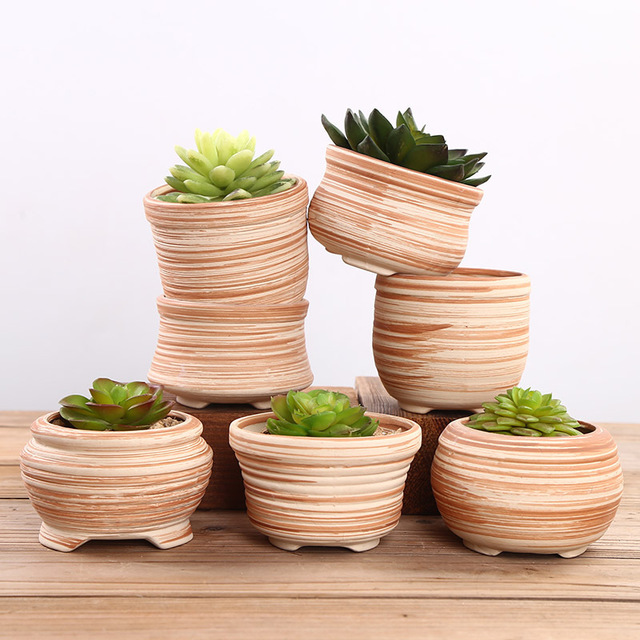 

Retro Succulent Flower Pot Kiln Simple Simple Home Stoneware Green Plant Container Ceramic Burning Ornaments Meat Basin