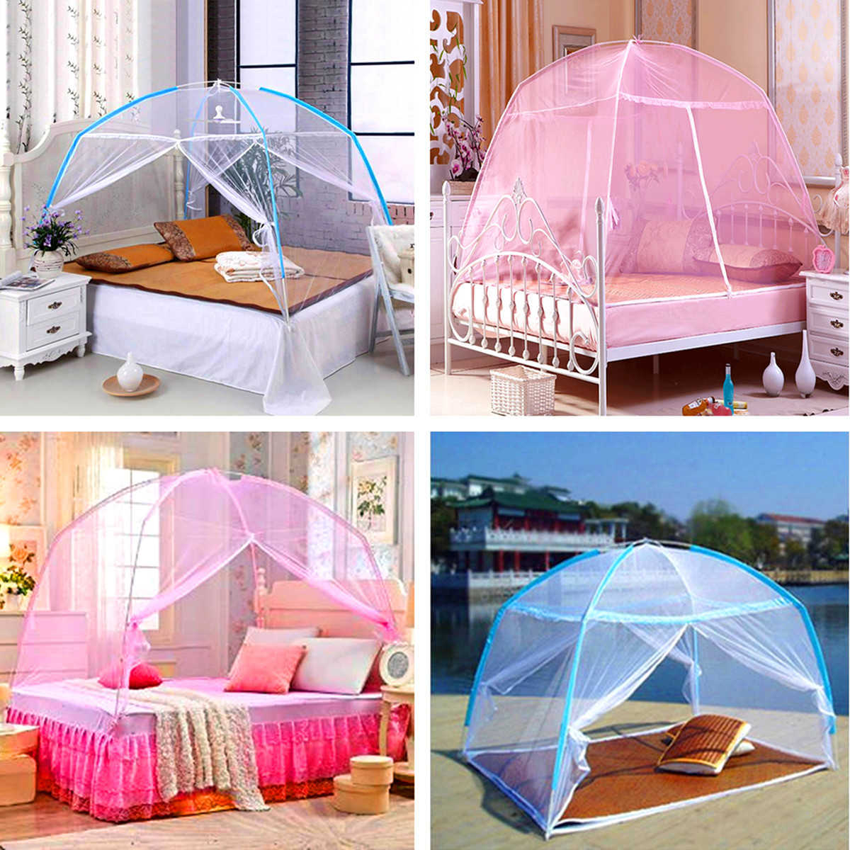 

Assemble Lace Bedding Mosquito Net Dome Shape Mosquito Curtain
