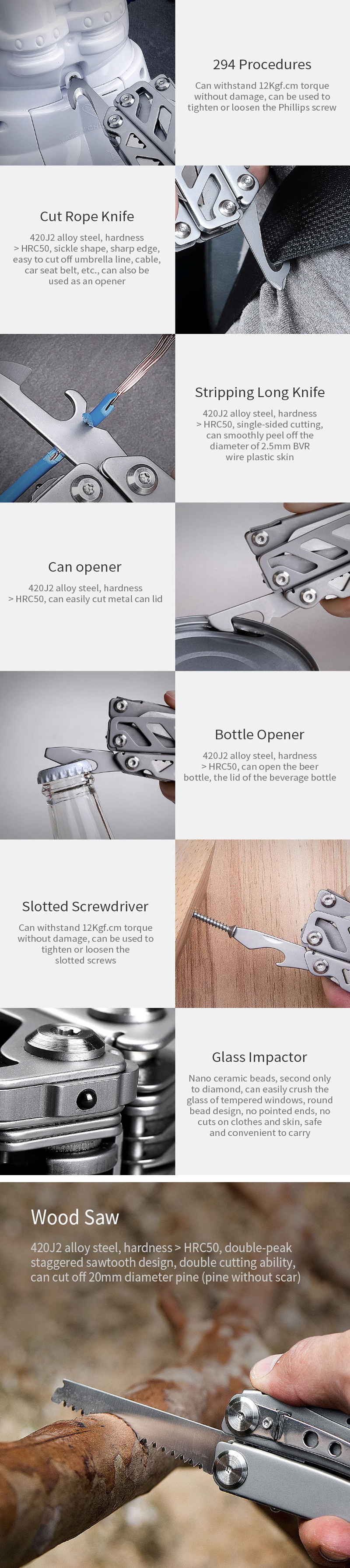 HUOHOU Multi-function Cutter 15 Functions Folding Bottle Opener Screwdriver / Pliers / Scissor / Wood Saw Tools Kit from xiaomi youpin 18