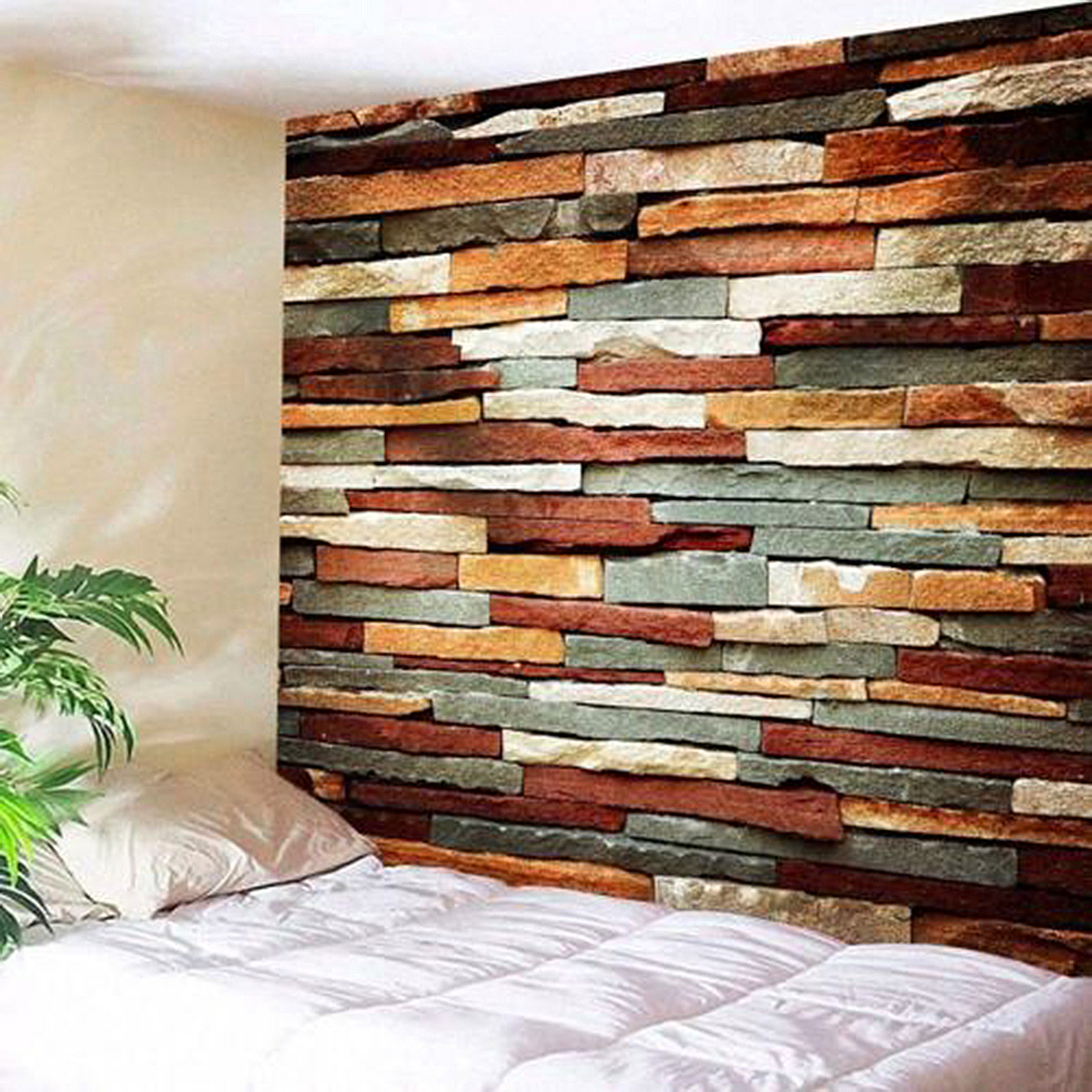 

3D Art Decorations Brick Stone Print Pattern Bedspread Wall Hanging Tapestry Home Room Decor