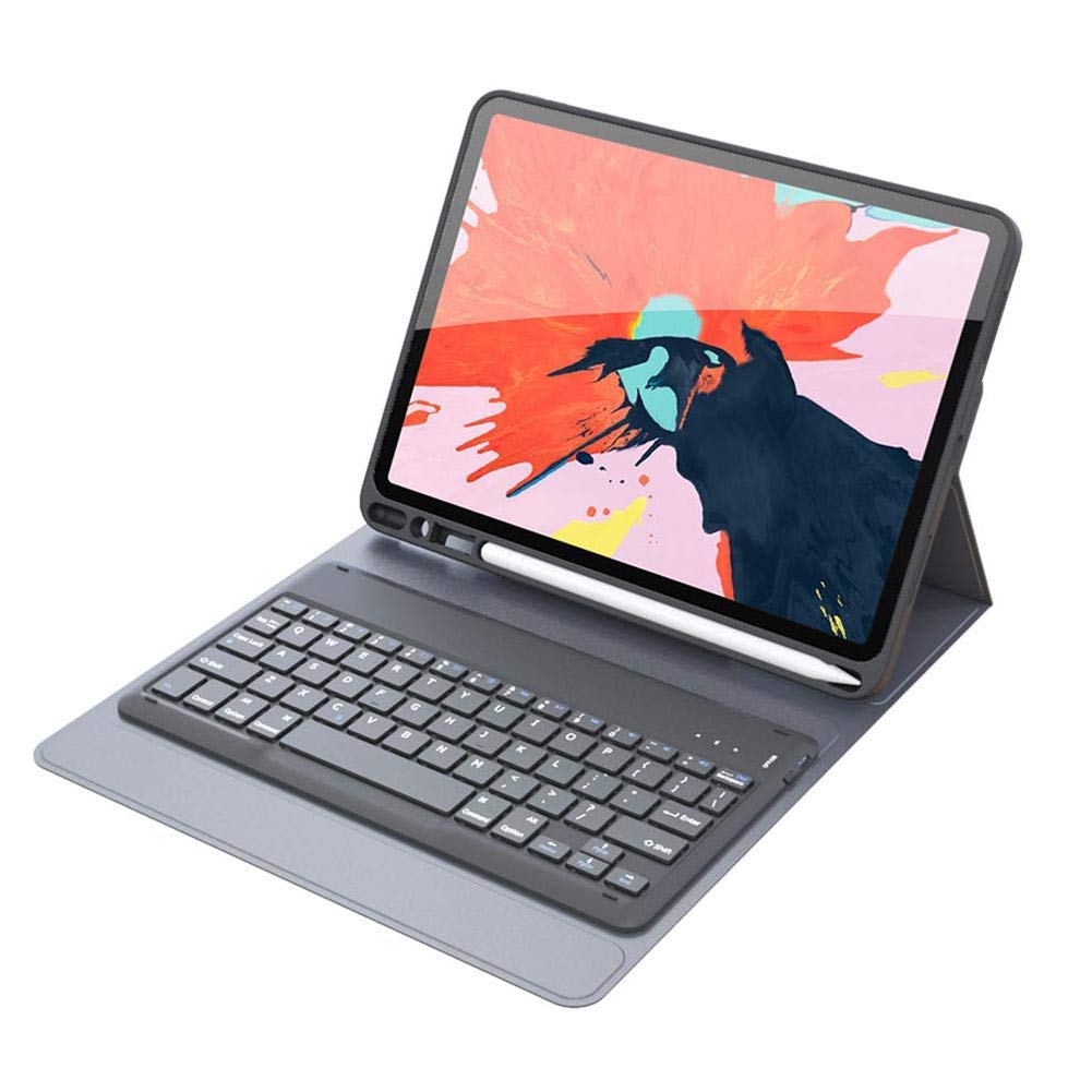 

Беспроводная связь Bluetooth Auto Sleep / Wake Клавиатура Флип Чехол с держателем карандаша для iPad Pro 11 дюймов 2018