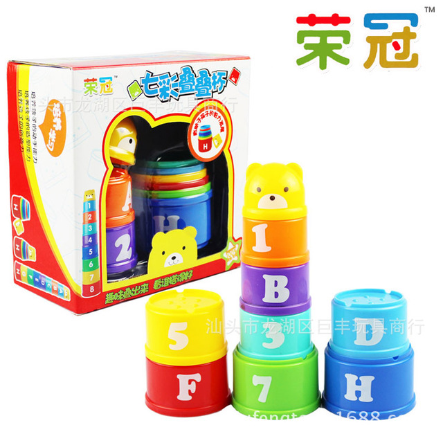 

Rongguan Fun Jenga Building Blocks Baby Puzzle Intellectual Early Education Enlightenment Cup Toys Color Boxed 3c Certification