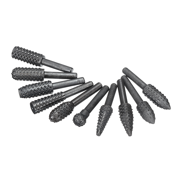 

10Pcs Rotary File Rasp Set 6mm Shank Rotary Files Burr Cutters Woodworking Carving Bits