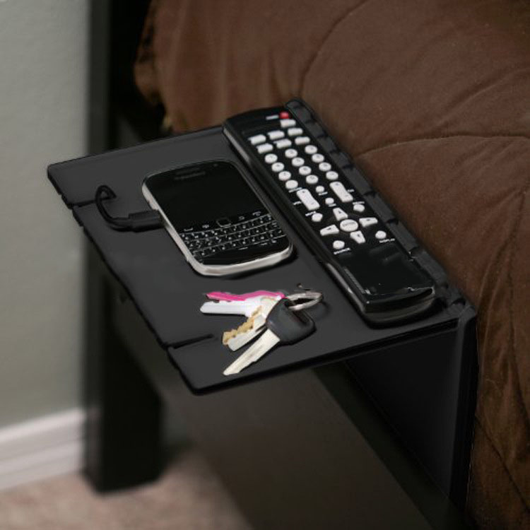 

Black Holder Sofa Bed Bedside Foldable Attachment Shelf Bracket for Storage