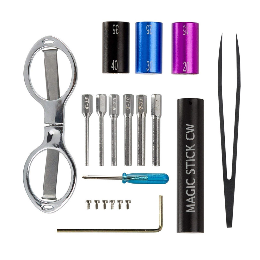 

6 in 1 Coil Jig Winding Set DIY Tool Kit Box Cotton Scissors Tweezer for Atomizer RDA RTA Prebuilt Coil Wire Wick