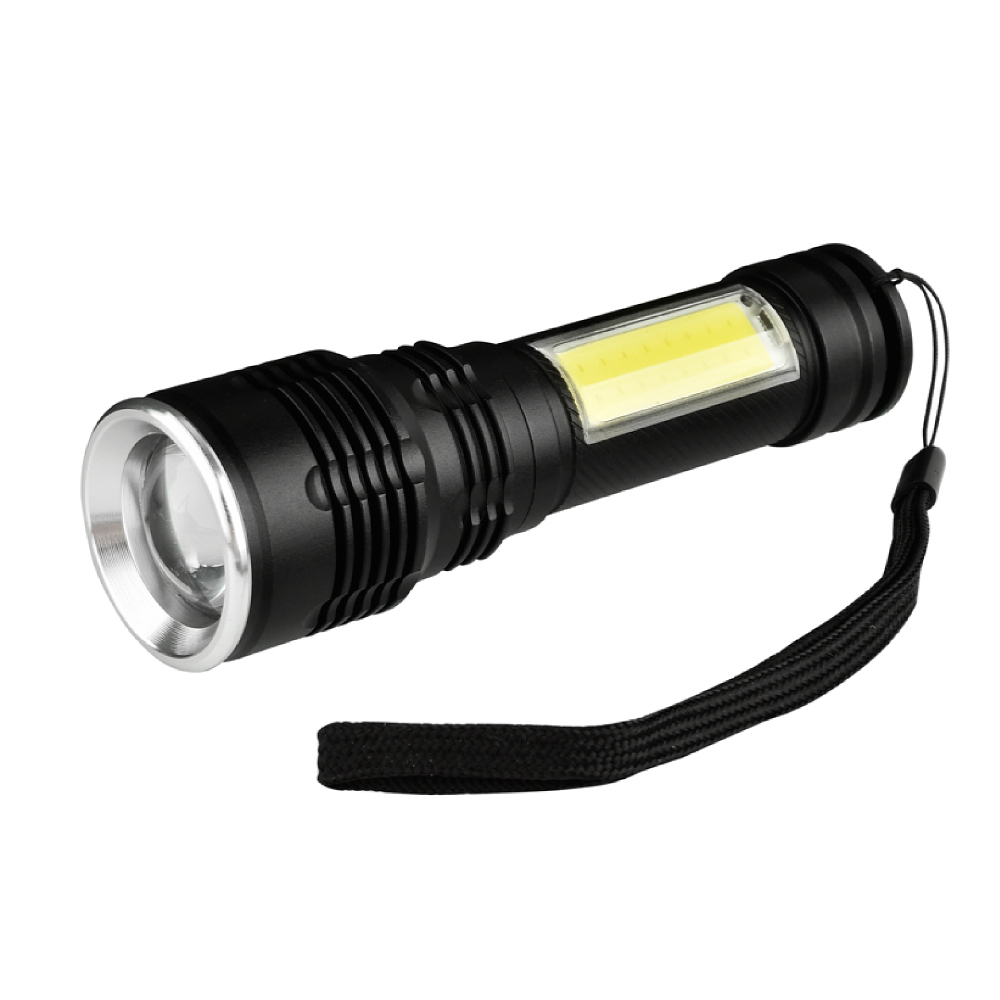 

XANES 7006 T6 + COB 1000Lumens 4Modes Front & Side Lights Zoomable Tactical LED Flashlight