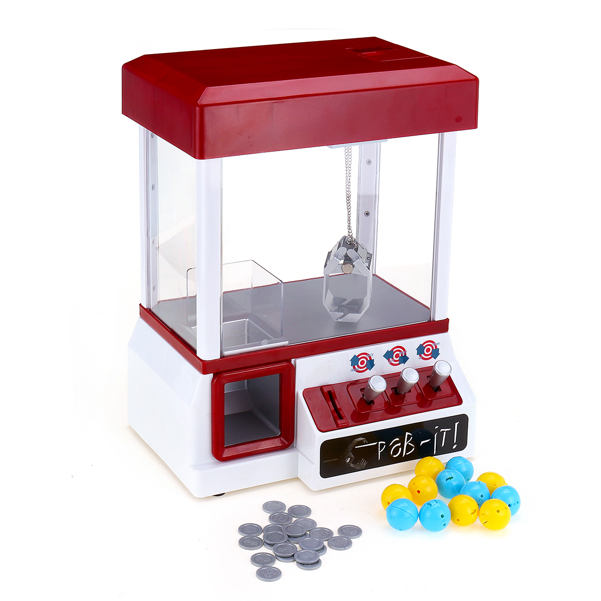 

Carnival Claw Game Doll Machine Mini Arcade Grabber Crane Toys +24 Coins +12 Eggs