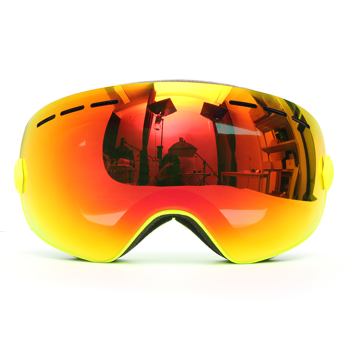 

Snowboard Ski Goggle Anti-fog Double Lens UV Motorcycle Riding Yellow Frame