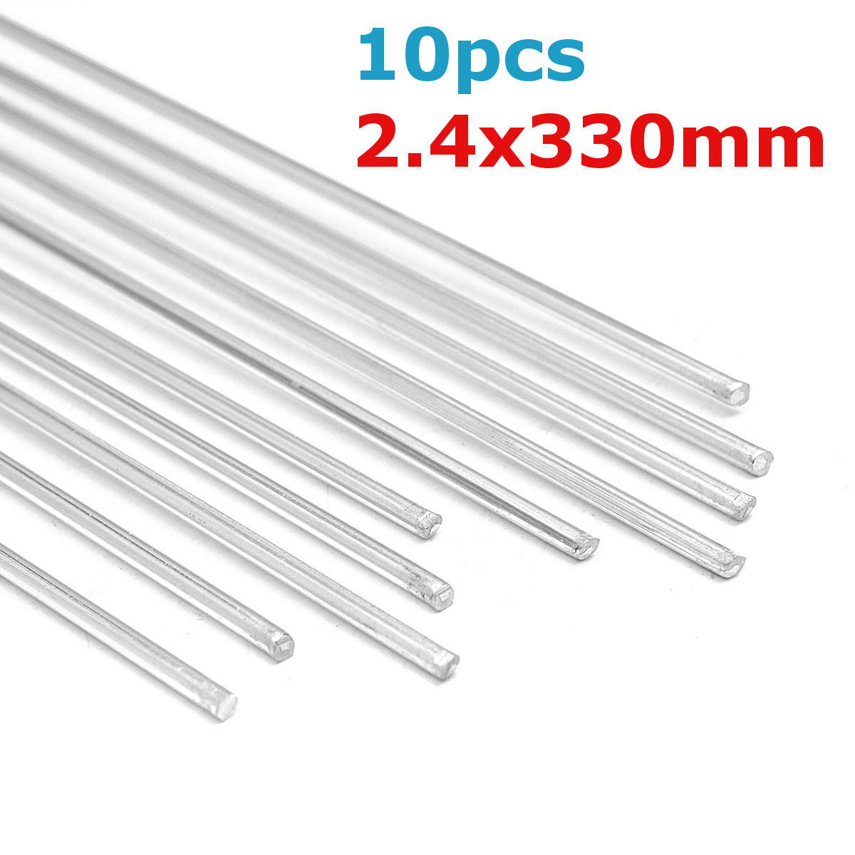 

10Pcs 2.4mmx330mm Aluminum Alloy Silver TIG Filler Rods Welding Brazing Wire Tools