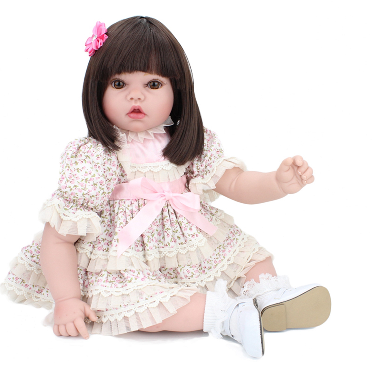 

NPK 20 Inch 51cm Reborn Baby Newborn Soft Silicone Doll Handmade Lifelike Baby Girl Dolls Play House Toys Birthday Gift
