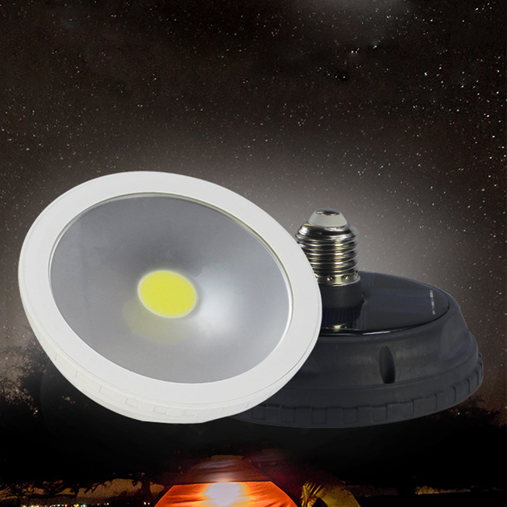 

E27 10W Solar Powered USB Rechargeable COB LED Emergency Camping Light 3 Modes Dimming for Outdoor