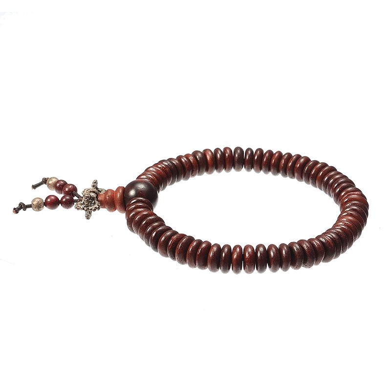 

Natural Siam Rosewood Beads Buddha Bead Elastic Bracelet for Women Men
