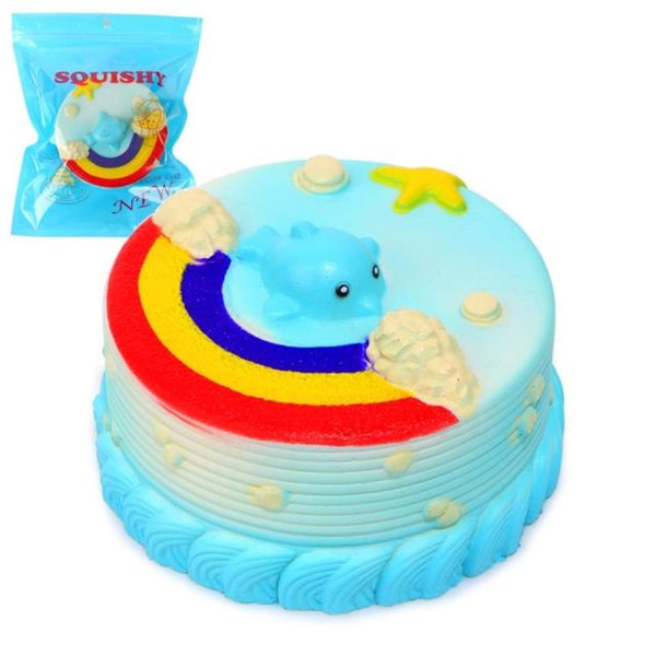 

NO NO Squishy Jumbo Ocean Rainbow Cake Dolphin Star Slow Rising Original Упаковка Декор Игрушка для подарков