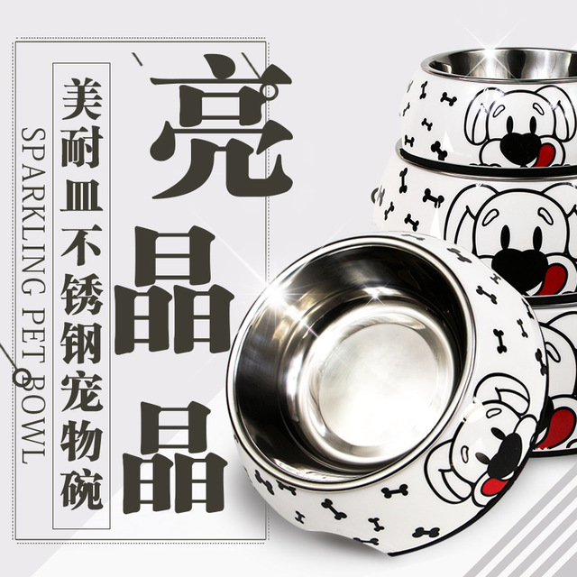 

Stainless Steel Melamine Dog Bowl Non-slip Pet Bowl Dog Food Bowl Thickening A Bowl Of Dual-use Dog Bowl Cat Bowl