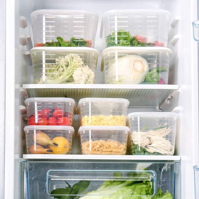 

Plastic large storage box transparent with lid storage box household refrigerator food sealed storage box classification dumpling box