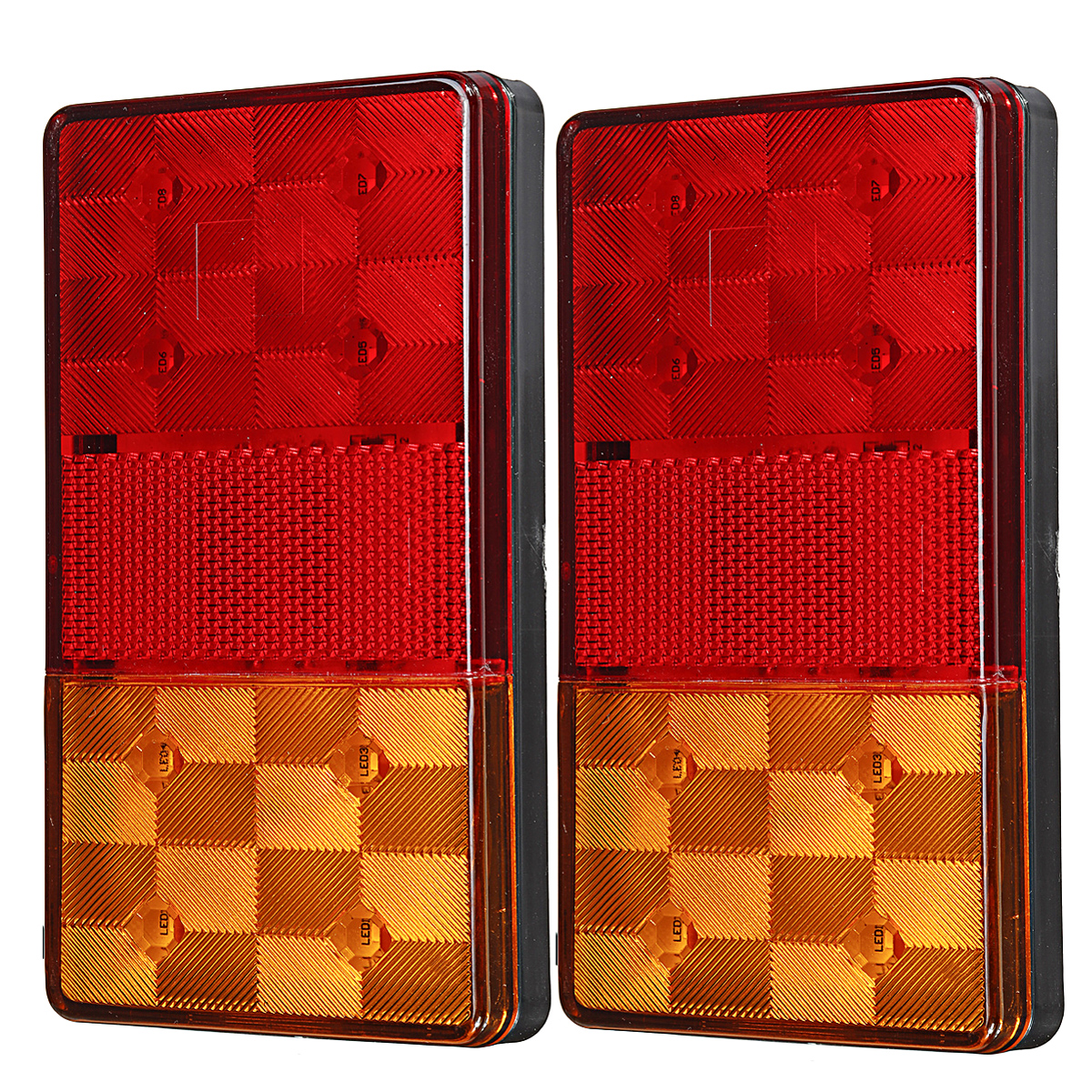 

Pair 12V 8 LED Lights Tail Lamp Stop Indicator For Trailer 4WD 4X4 Camper Ute