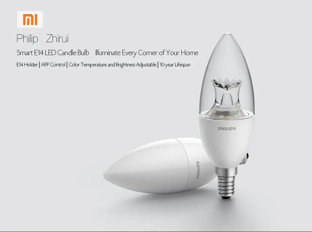 Zhirui Dimmable WiFi APP Control E14 3.5W Smart LED Candle Light Bulb AC220-240V (Xiaomi Ecosystem Product)