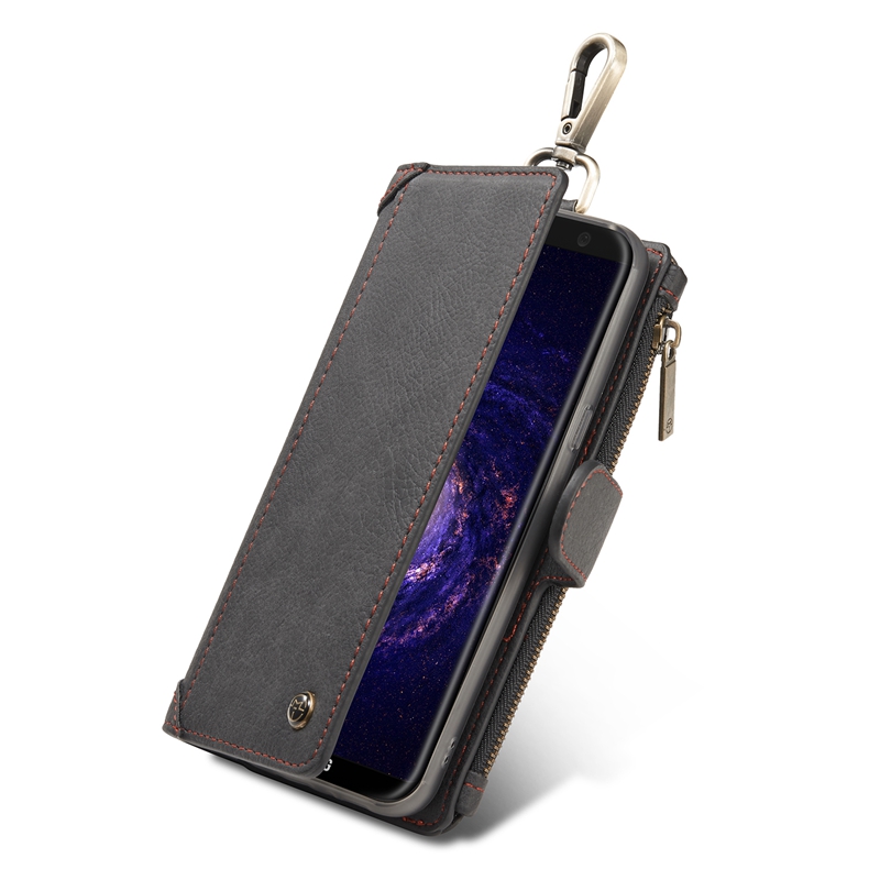 

CaseMe PU Leather Multifunctional Detachable Zipper Wallet Hook Case For Samsung Galaxy S8
