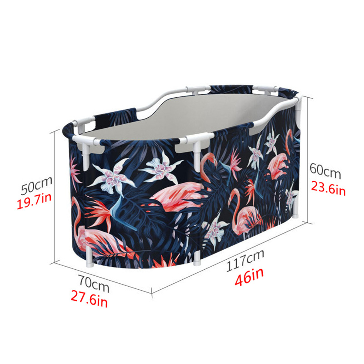 46x27.6x23.6 inch Portable Bathtub Folding Water Tub Indoor Outdoor Room Adult Spa Foldable Bath Bucket 8