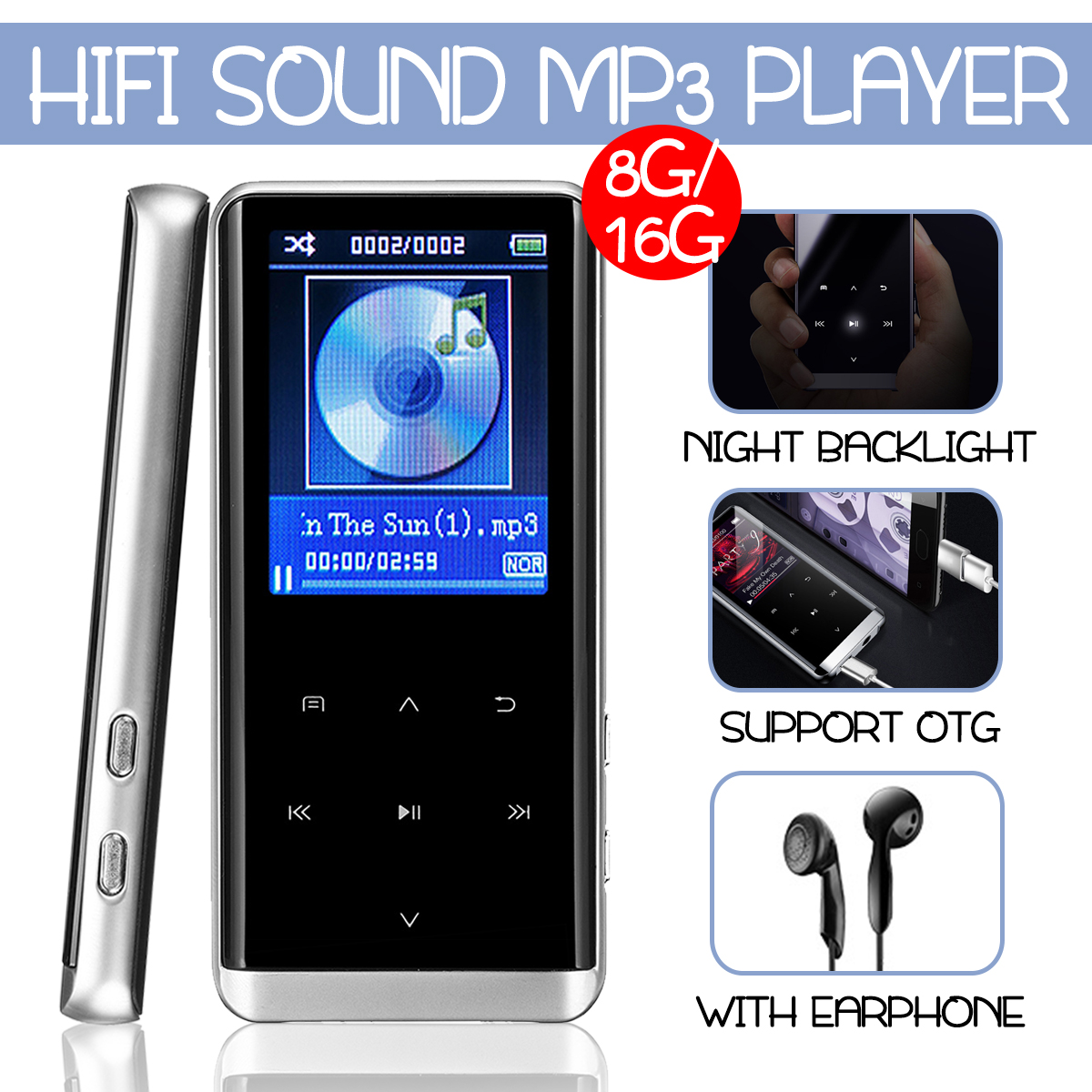 JNN M13 Portable Lossless MP3 Player Audio Video MP4 Music Player E-book FM Radio Record 14
