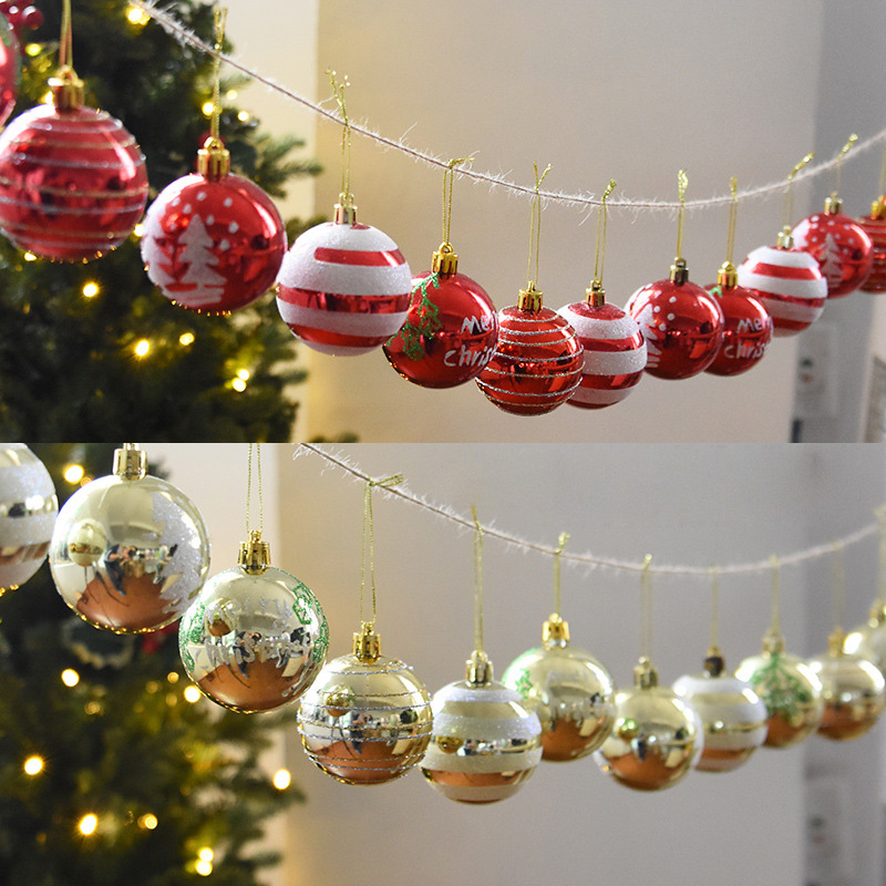

24PCS 6cm Christmas Tree Ball Baubles Party Wedding Hanging Ornament Christmas Decoration Supplies