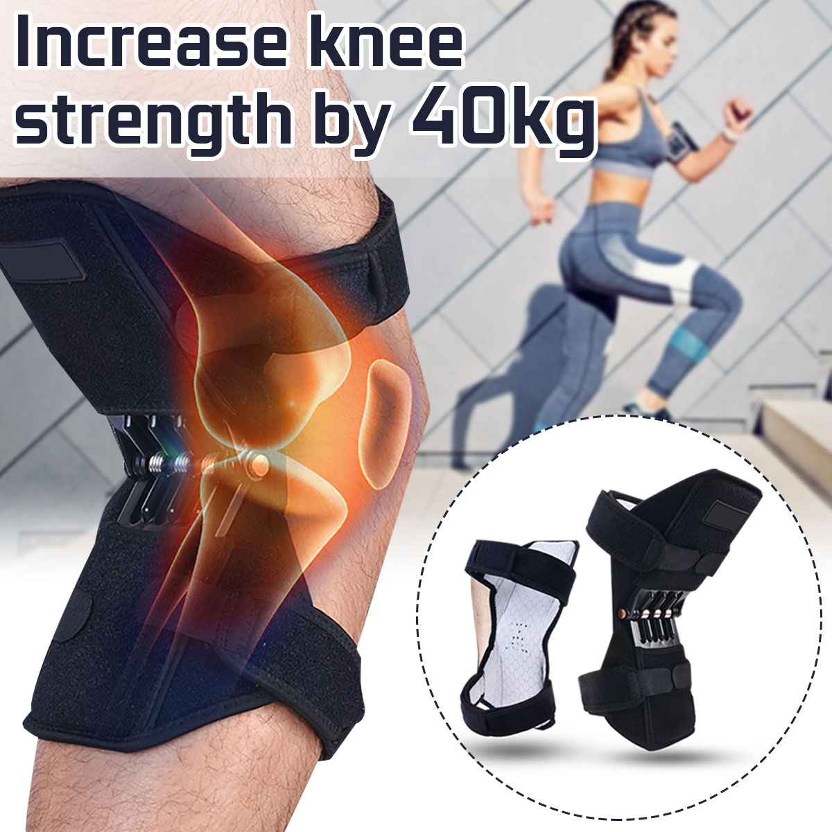 Power Lift Joint Support Knee Pad Powerful Rebound 10