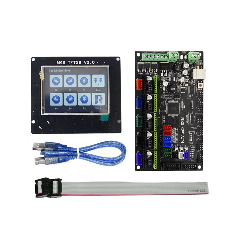 

MKS-GEN V1.4 Интегрированный контроллер Mainboard + 2,8 дюймов MKS-TFT28 Full Color LCD Поддержка сенсорного экрана Powe