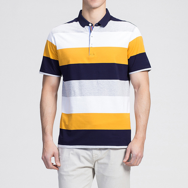 

Мужская полоса моды Дизайн Comfort Cotton Golf Рубашка