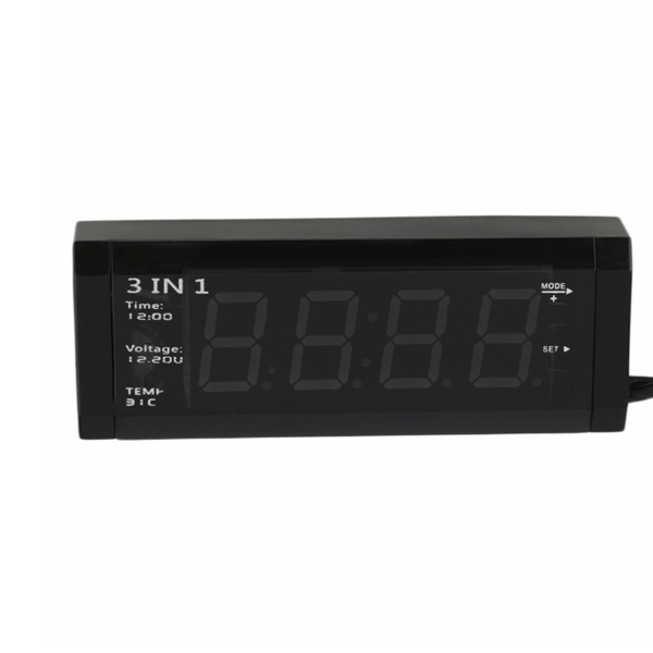 

Авто 3 в 1 12V Цифровые часы Авто Термометр Вольтметр Измеритель напряжения Монитор LCD Дисплей Часы