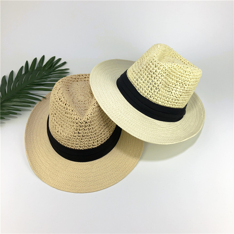 

Men Women Straw Knited Sunscreen Jazz Hat Outdoor Casual Travel Visor Hat
