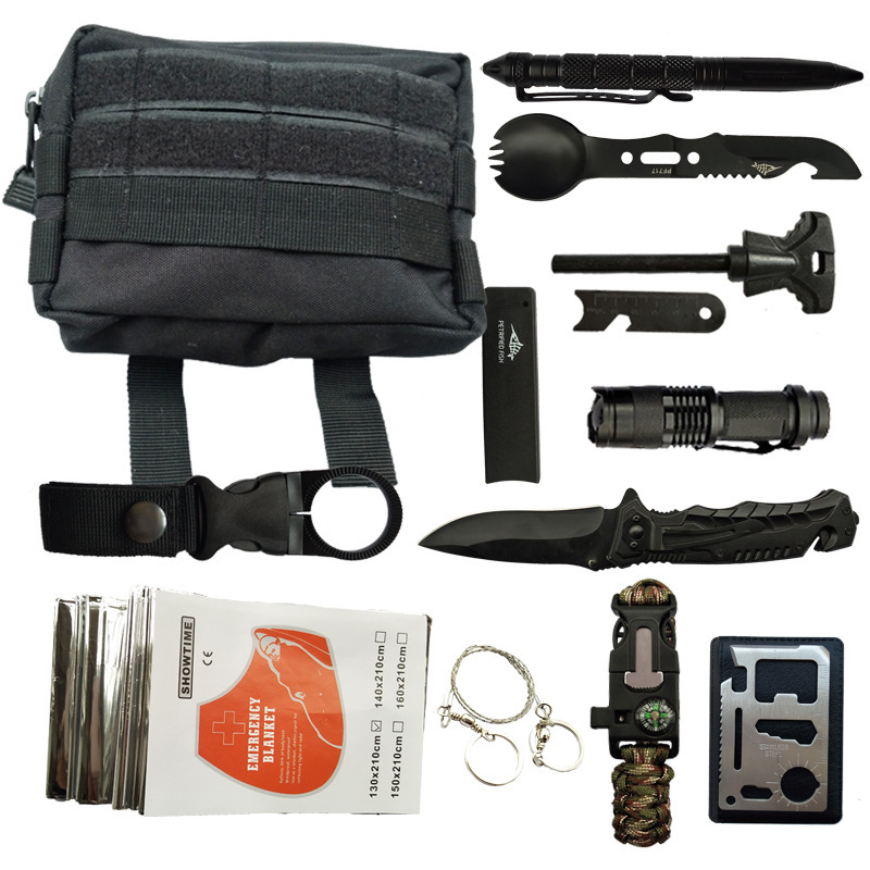 

IPRee® 11 In 1 Outdoor EDC SOS Survival Bag Camping Emergency Multifunctional Tools Kit