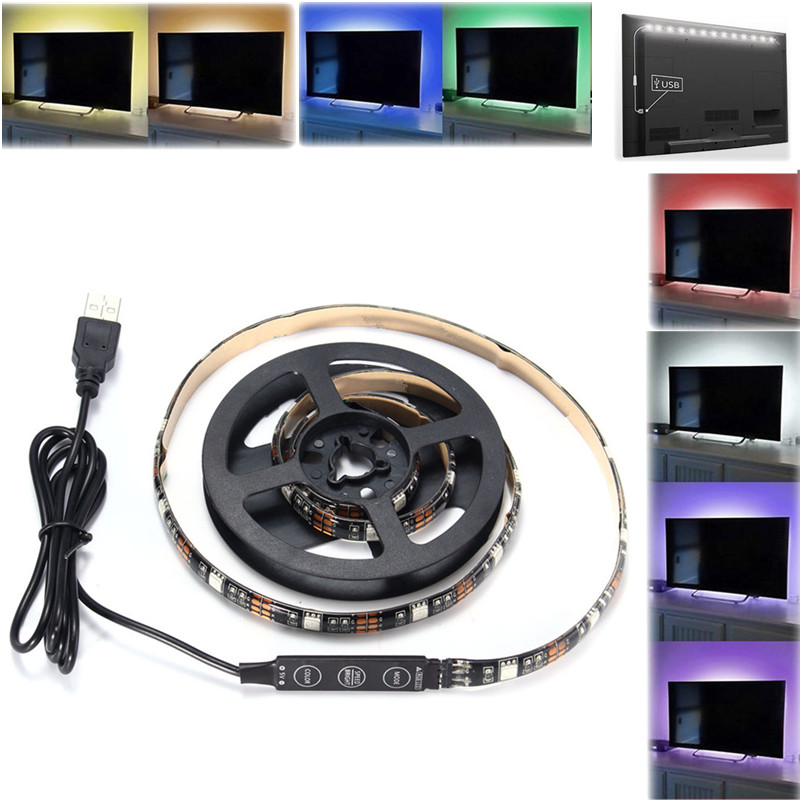 

90см USB RGB SMD5050 27 LED Гибкая Rope лента Strip Light TV PC фона Освещение лампы DC5V