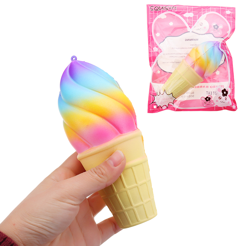 

Yunxin Colorful Ice Cream Squishy 10CM Super Slow Rising Cream Ароматизированный оригинальный пакетный ремешок для телефона